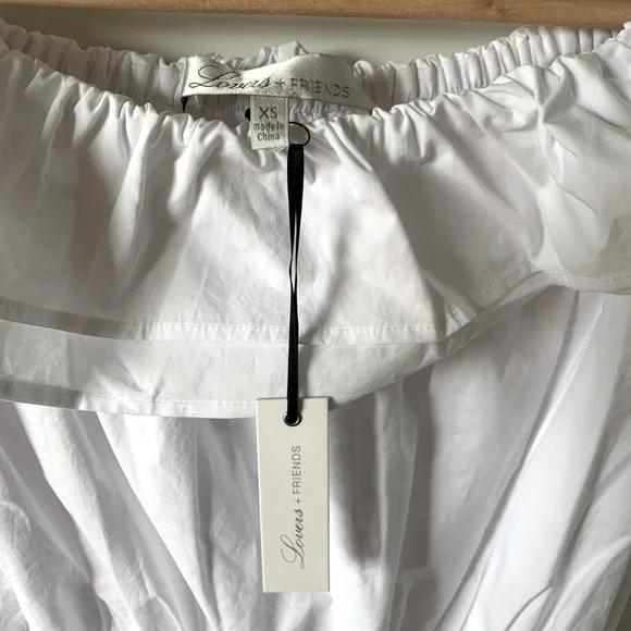 SALE! ⭐️ Lovers and friends white Cotton mini dress ruffled - Picture 5 of 10